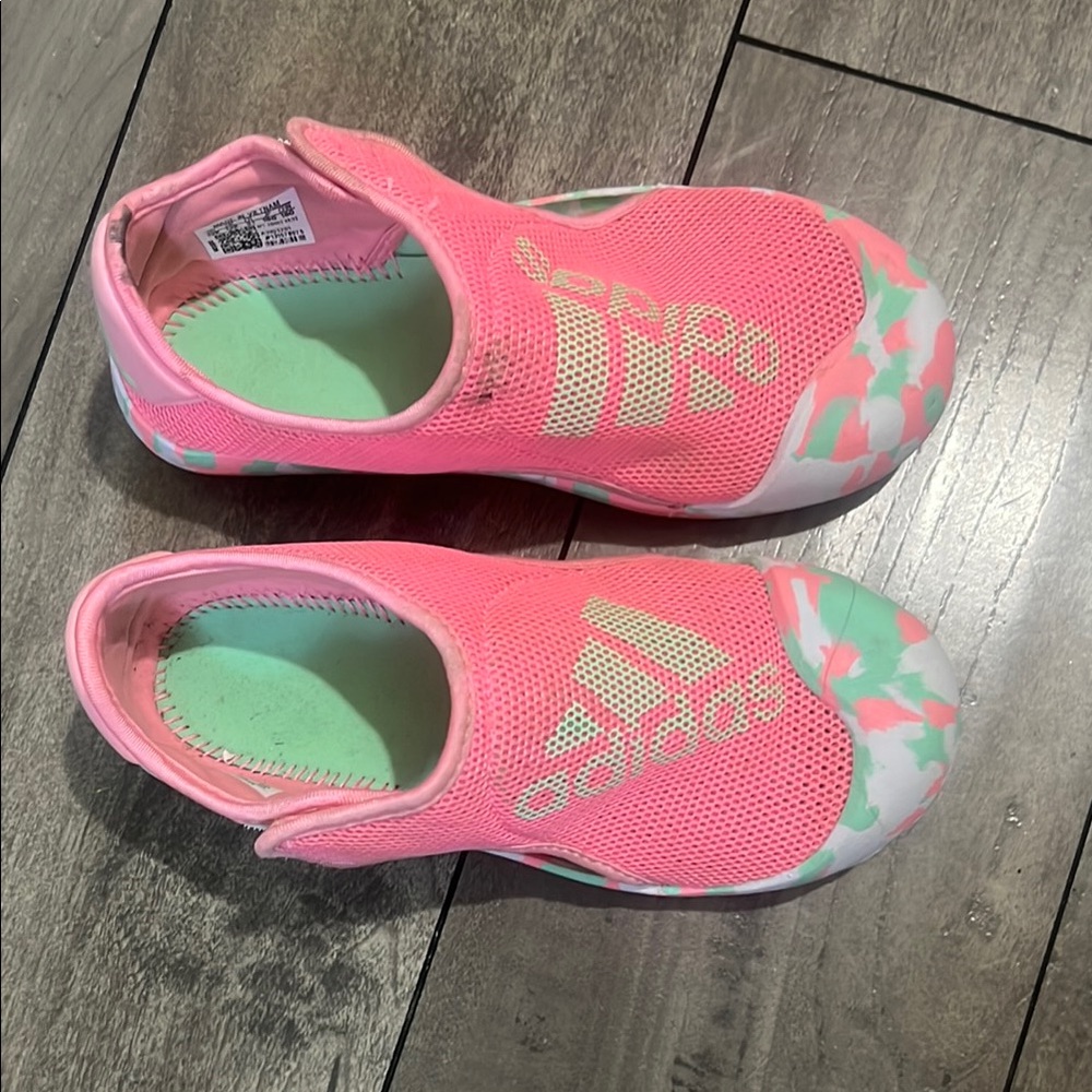 Adidas Pink and Green Water Shoes Slip-On Design